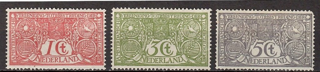 Nederland - NVPH 84-86** originele gom [1906], Verzenden, T/m 1940, Postfris