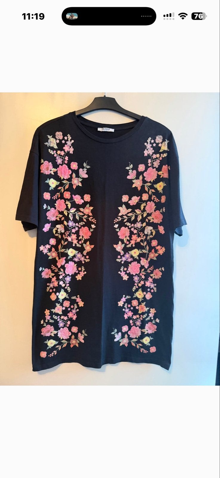 Zara Trafaluc Zwart Bloemen T-shirt Jurk Maat M, Maat 38/40 (M), Zwart, Ophalen of Verzenden, Korte mouw