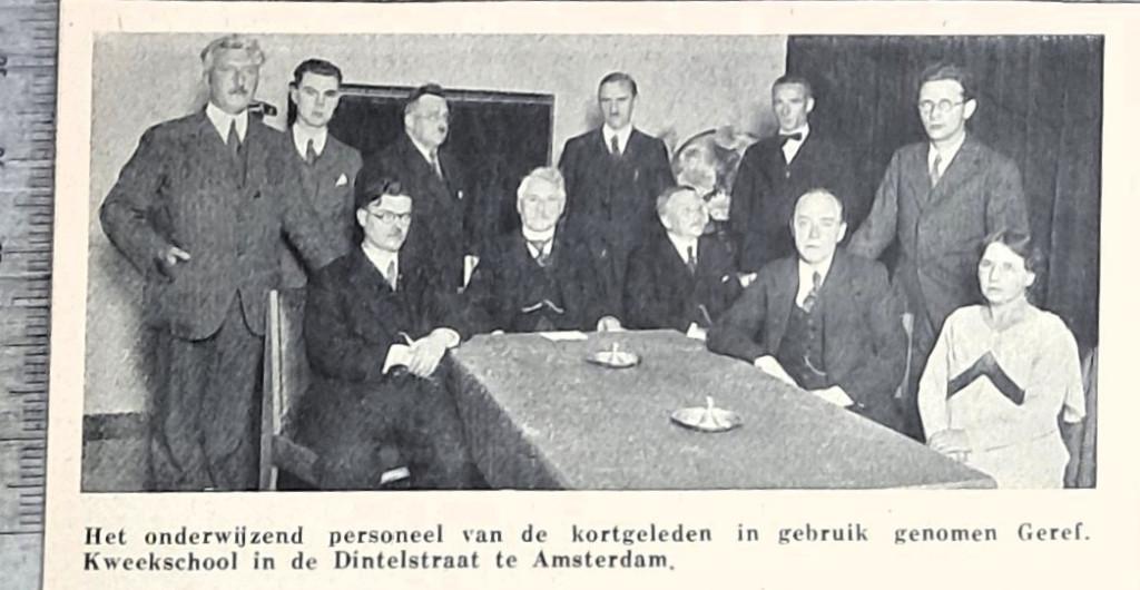 Amsterdam 1933, personeel Geref. Kweekschool in Dintelstraat, Verzenden, Voor 1940, Gebruikt, Overige onderwerpen