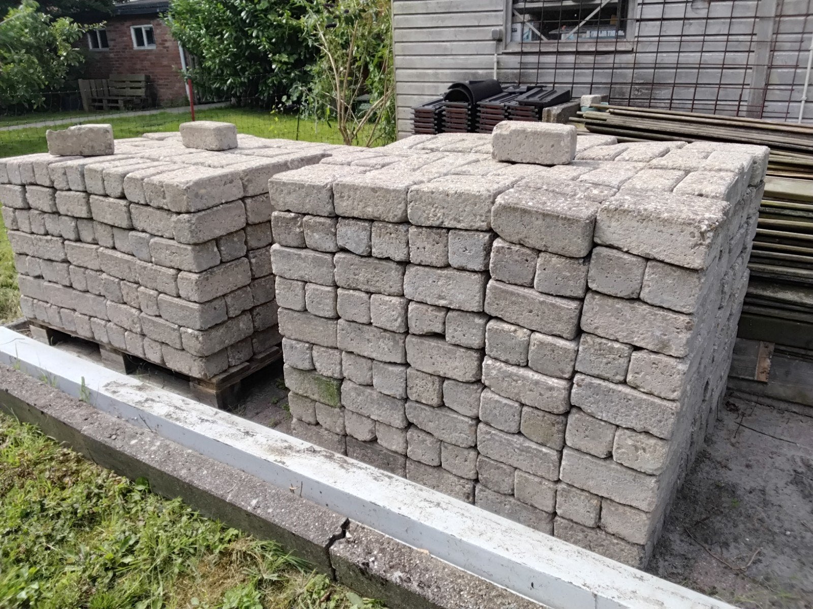 Grijze betonklinkers, Tuin en Terras, Ophalen, Gebruikt, Beton, Klinkers