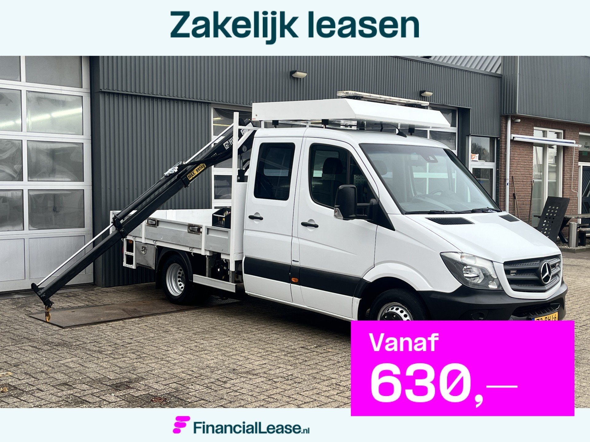 Mercedes-Benz Sprinter 513 CDI 366 Hiab Laadkraan 018T Trekh, Automaat, Stof, Gebruikt, 4 cilinders