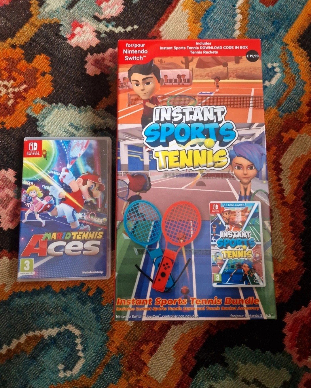 Mario Tennis Aces + Tennisrackets voor Nintendo Switch, Spelcomputers en Games, Gebruikt, 2 spelers, Ophalen of Verzenden, Eén computer