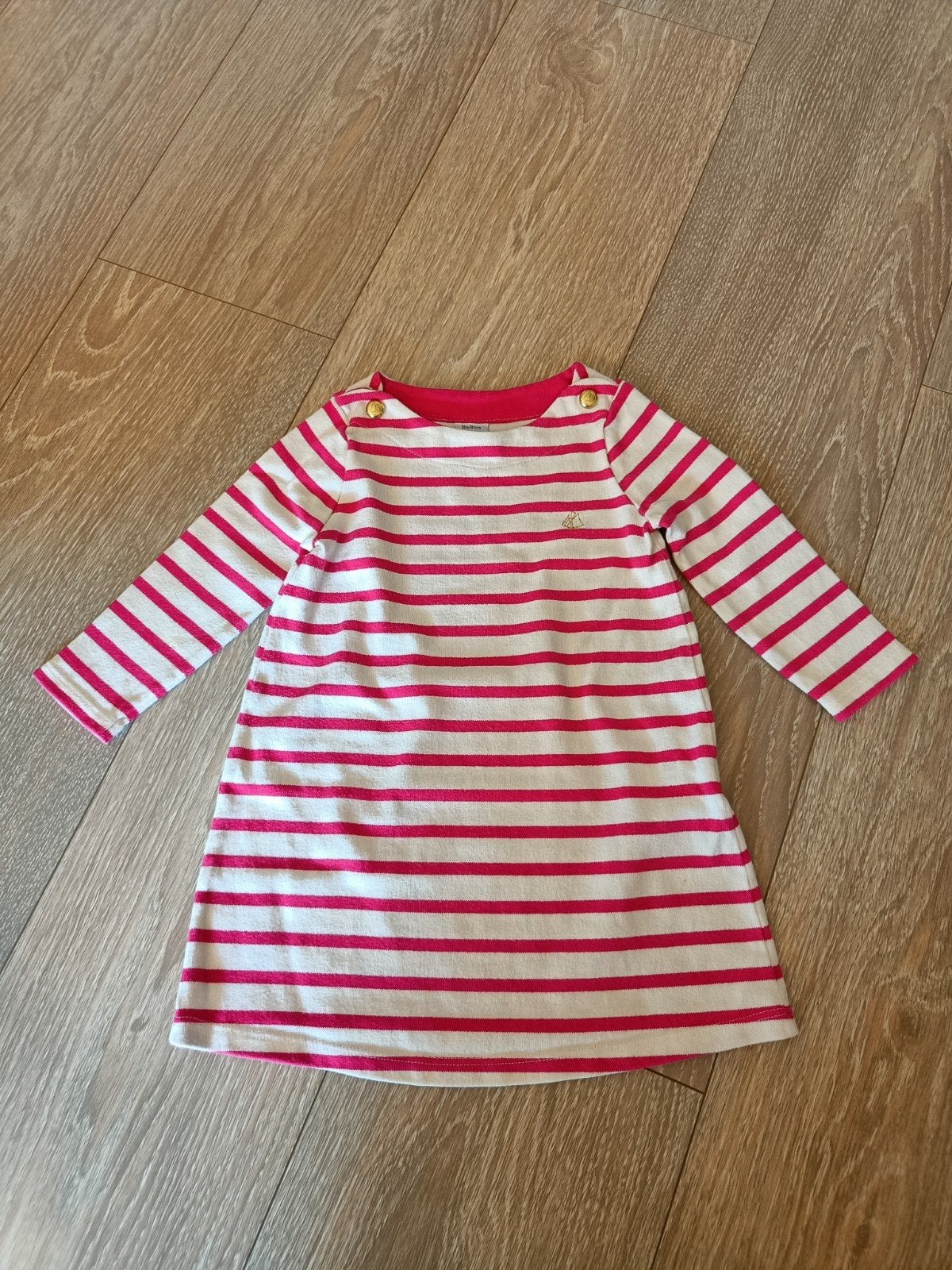 Petit Bateau roze-wit gestreept jurkje 18 m/81 cm, Kinderen en Baby's, Meisje, Jurkje of Rokje, Ophalen of Verzenden, Petit Bateau