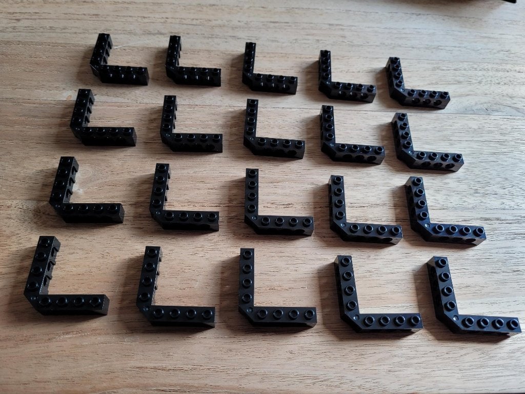 Partij N410=20x Lego technic hoekstenen zwart Nieuw, Lego, Lego, Lego, Nieuw