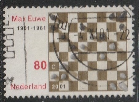 Nederland 2001 1969a Schaakbord Max Euwe, Gest, Ophalen of Verzenden, Na 1940, Gestempeld