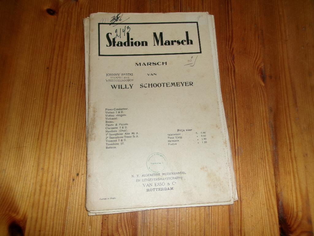 Willy Schootemeyer - Stadion Marsch, Gebruikt, Ophalen of Verzenden, Klarinet, Artiest of Componist