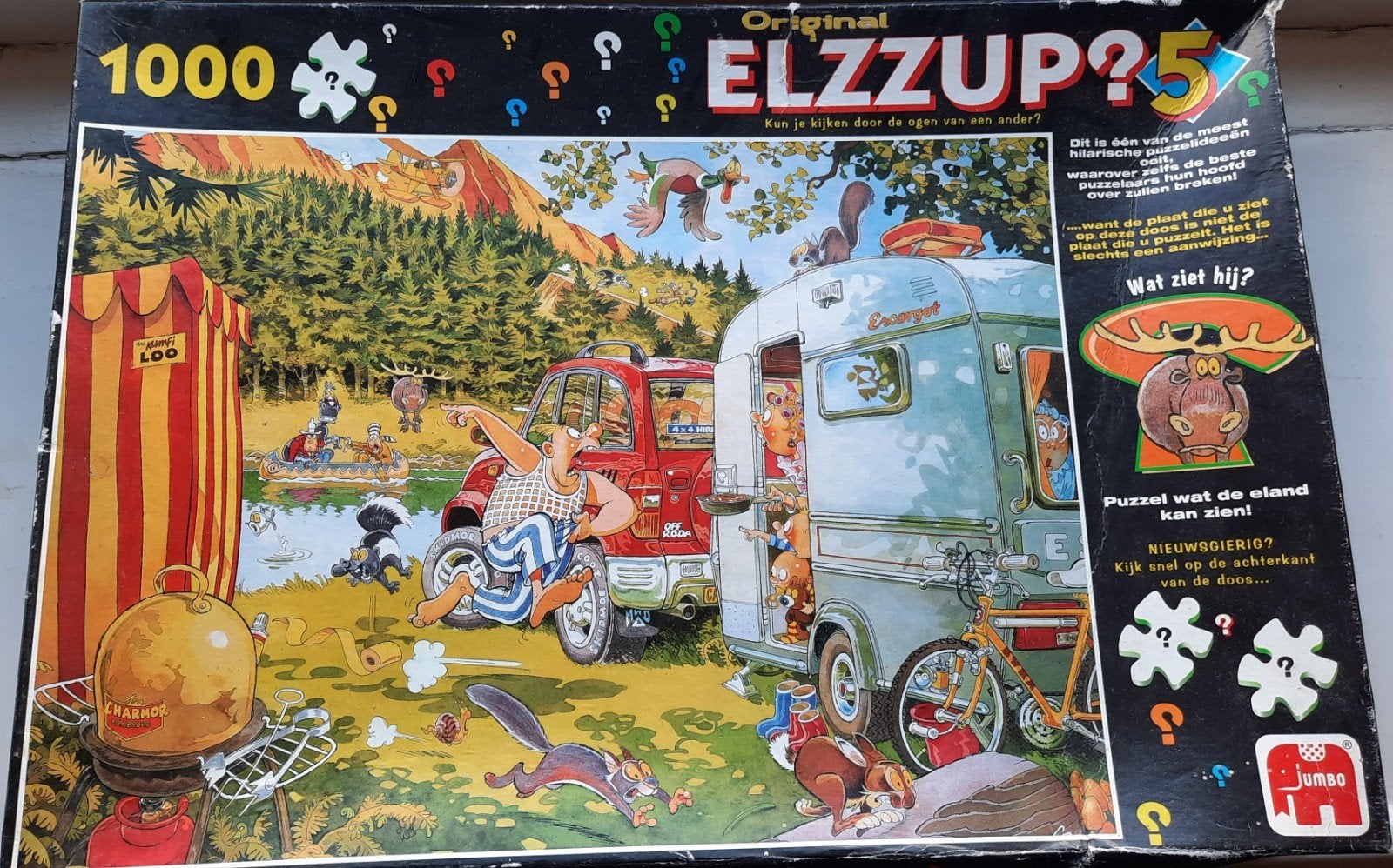 3 elzzup puzzels à 1000 stukjes (soort wasgij), Ophalen of Verzenden, 500 t/m 1500 stukjes, Gebruikt, Legpuzzel
