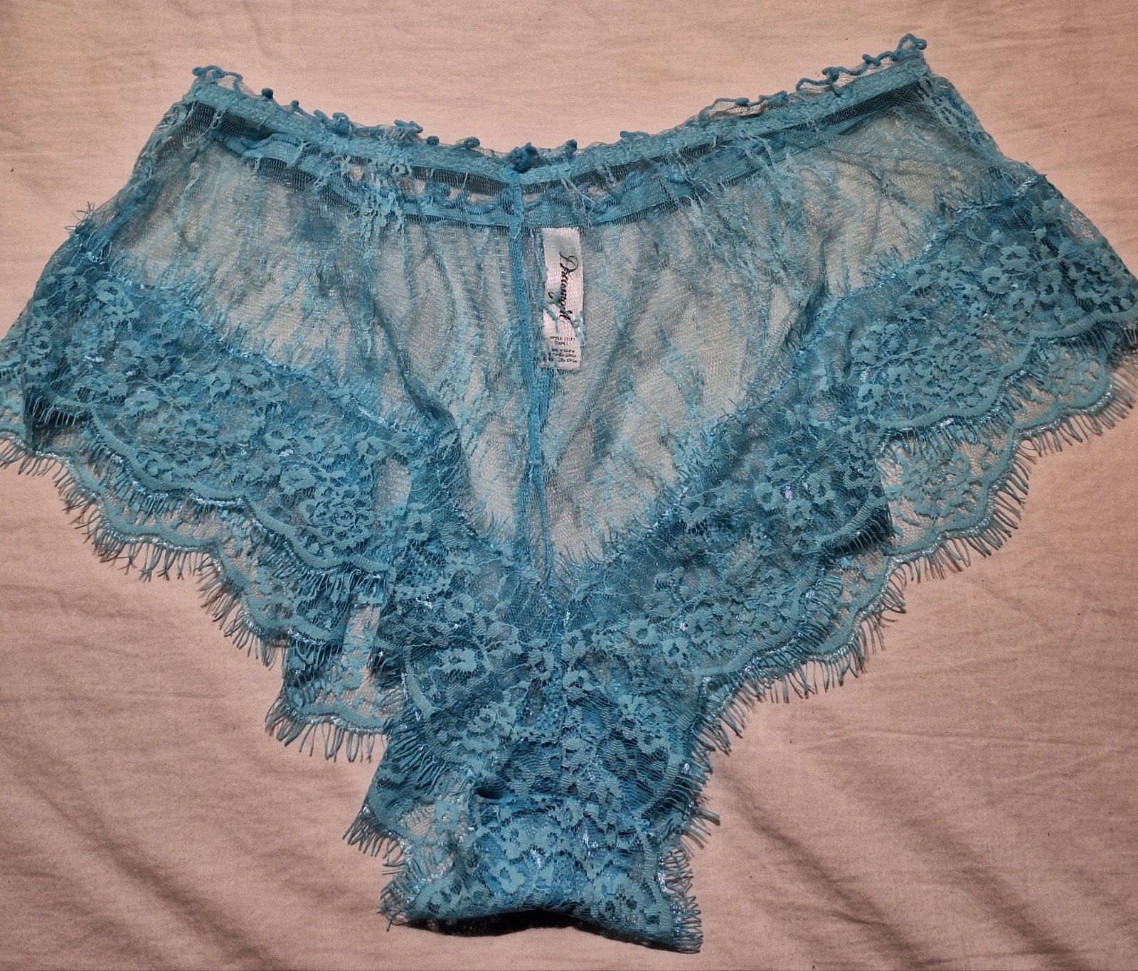 Sexy azur-blauw transparant broekje van Dreamgirl M-L, Dreamgirl, Verzenden, Blauw, Slip