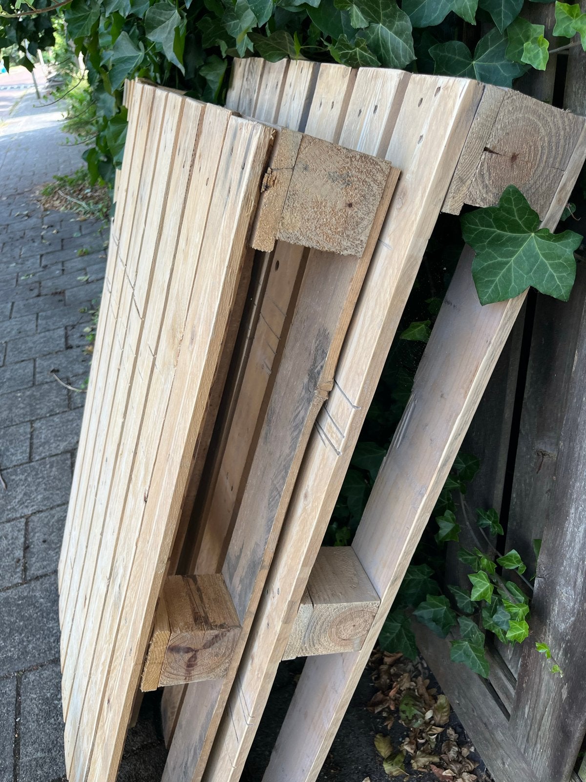 Gebruikte houten pallets 3 stuks, Ophalen, Gebruikt, 50 mm of meer, Pallet
