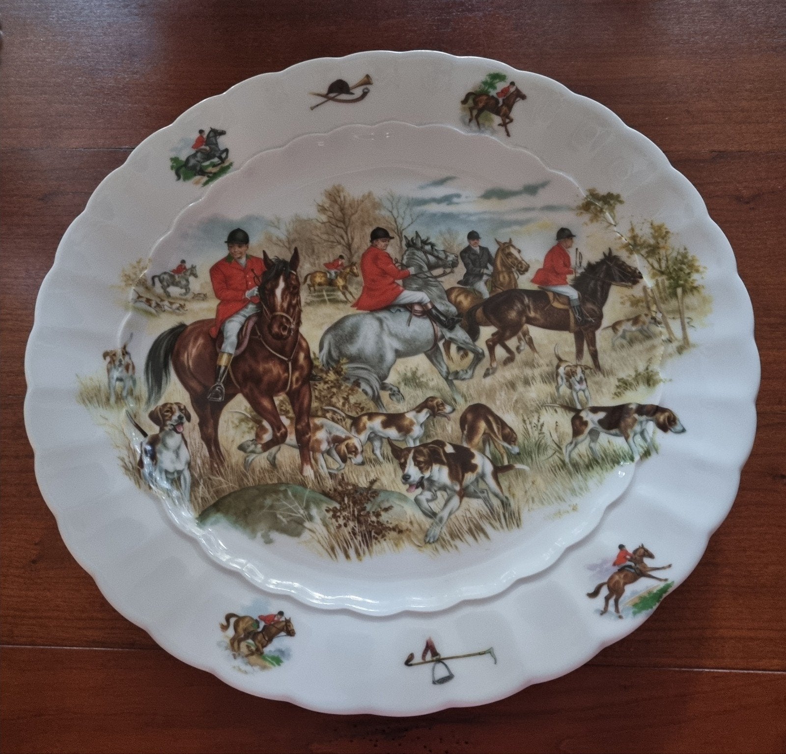 ROYAL SCHWABAP PORSELEINEN ENGELSE JACHT BORD,30.5 CM, Ophalen
