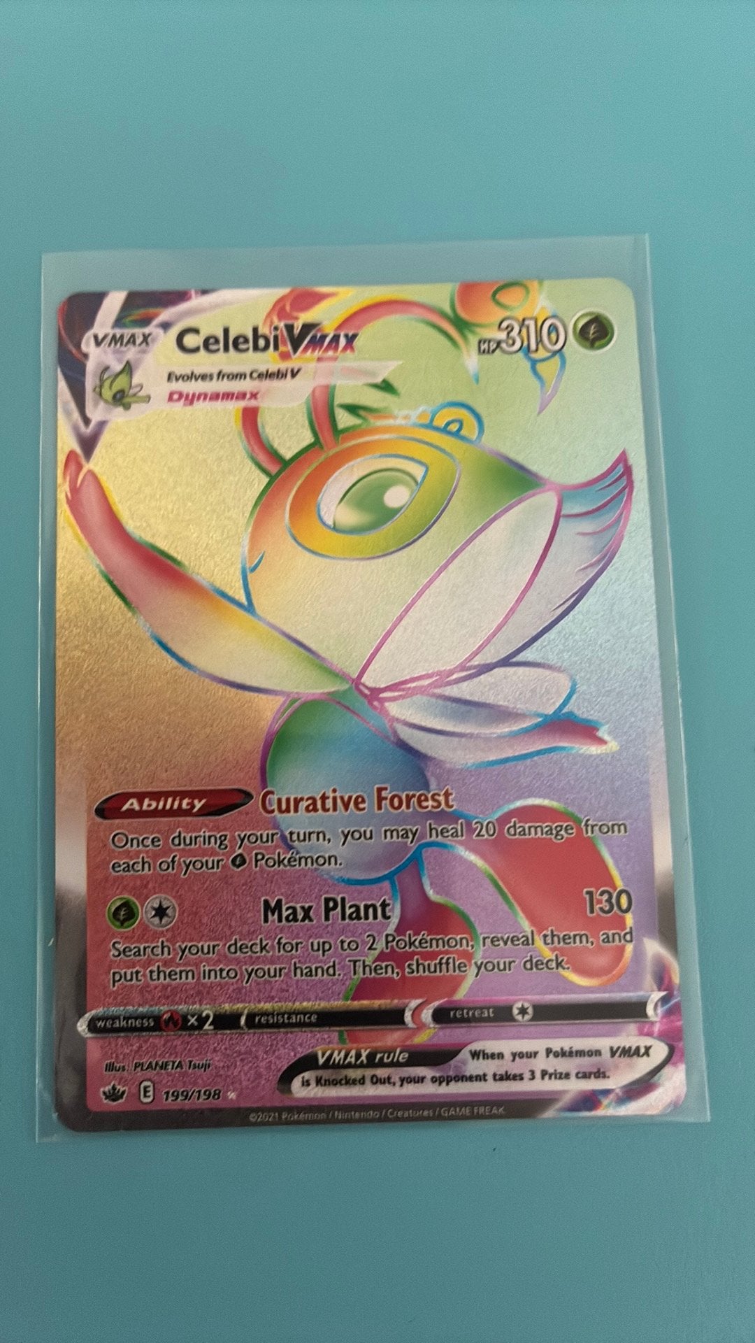 Celebi Vmax 199 rainbow - Chilling Reign, Ophalen, Zo goed als nieuw
