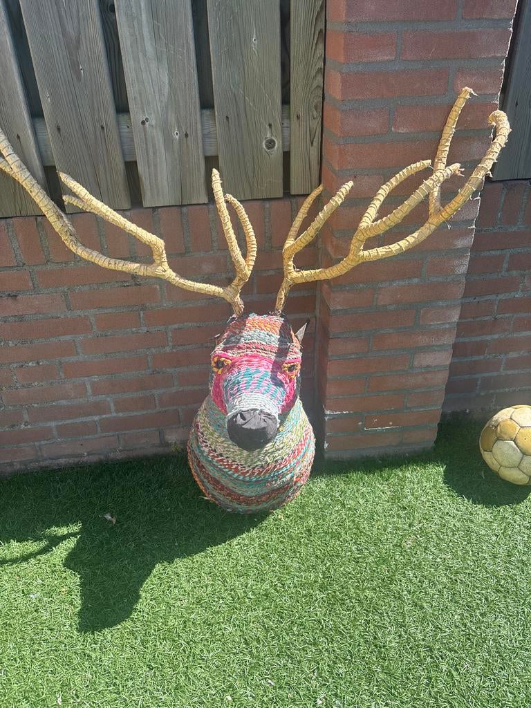 Hertenkop voor aan de muur - Opfrisbeurtje nodig, Gebruikt, Meerkleurig, Overige stijlen, Ophalen of Verzenden