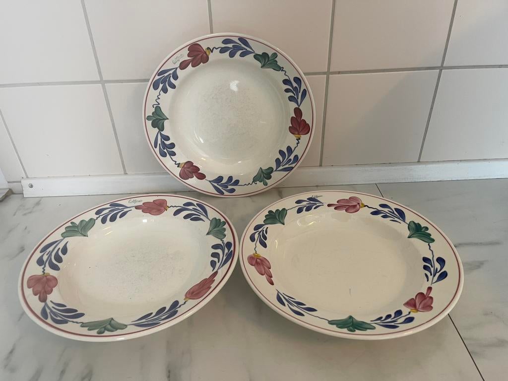 California Boerenbont Maastricht Petrus Regout 3 stuks Diep, Ophalen of Verzenden