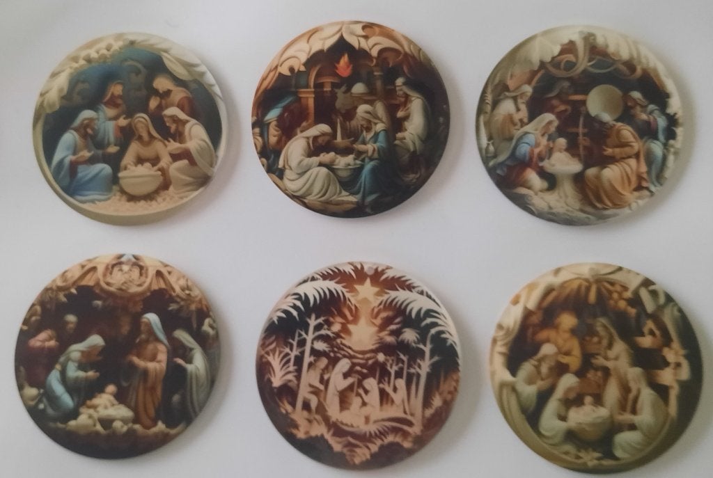 6 kersthangers - bijbelse voorstelling - 2D - 8 cm, Ophalen of Verzenden, Nieuw, Kunststof