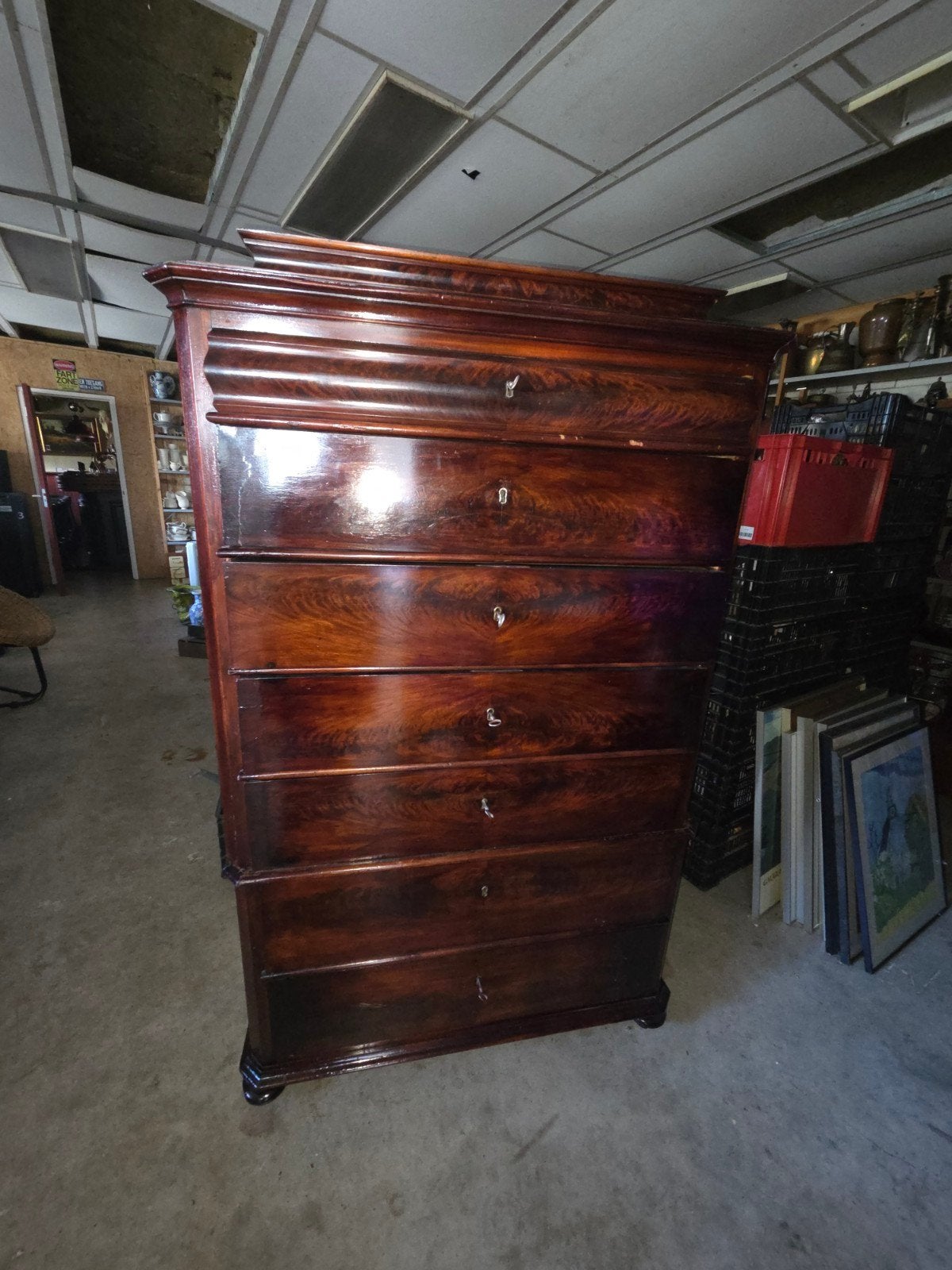 prachtige antieke mahonie houten ladenkast, Ophalen of Verzenden