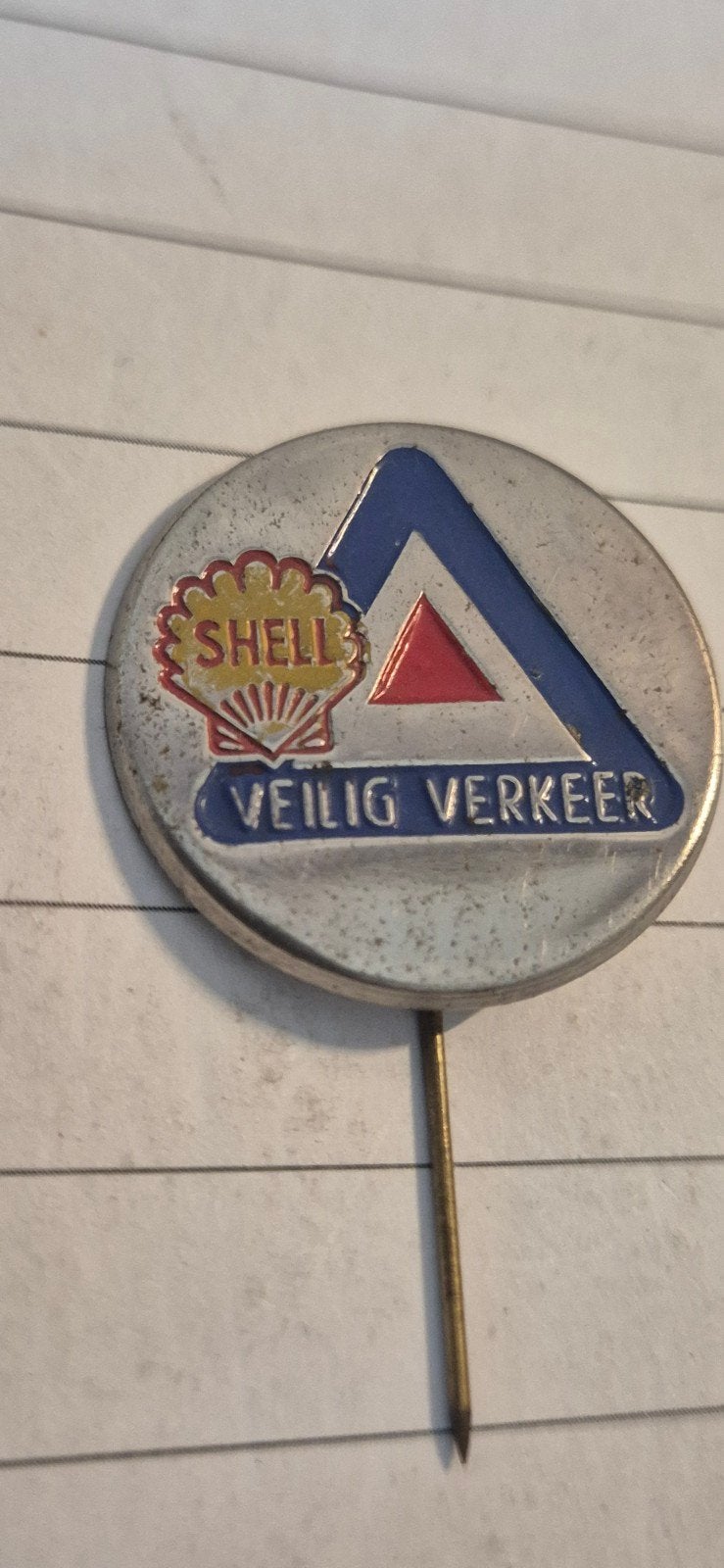 Vintage Shell Veilig Verkeer Speldje, Verzamelen, Ophalen of Verzenden
