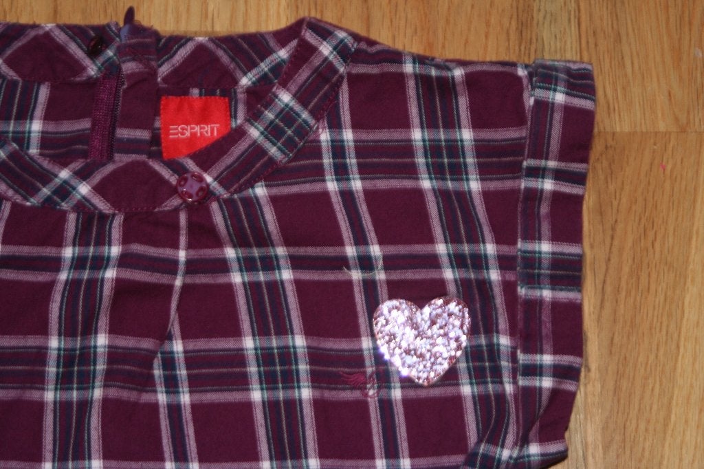 Esprit tuniek maat 116 - Geruit met hartje, Kinderen en Baby's, Kinderkleding | Maat 116, Meisje, Ophalen of Verzenden, Zo goed als nieuw