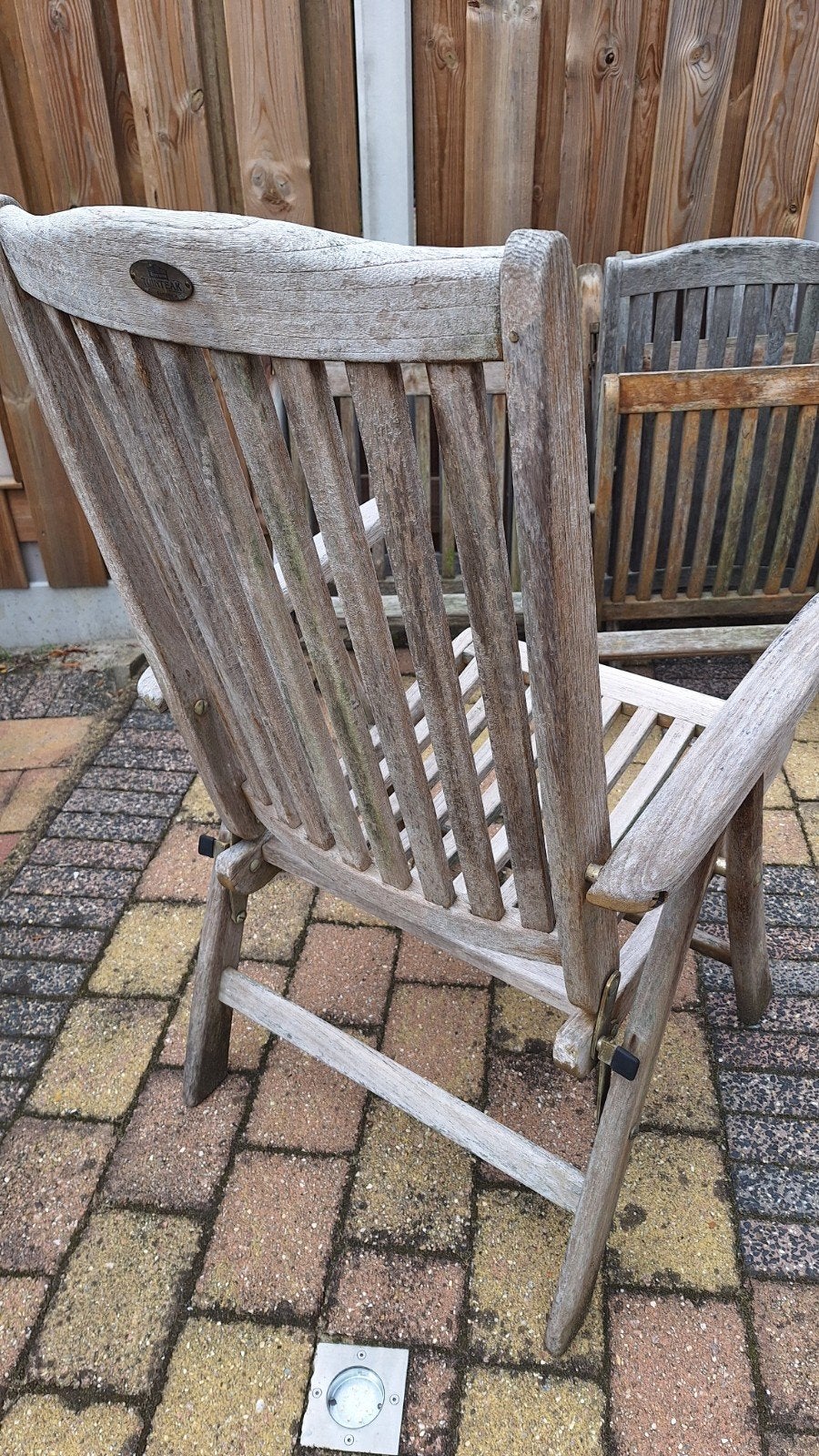 Teakhouten tuinstoel - Tuinteak Kampen, Ophalen, Gebruikt, Teakhout, Inklapbaar