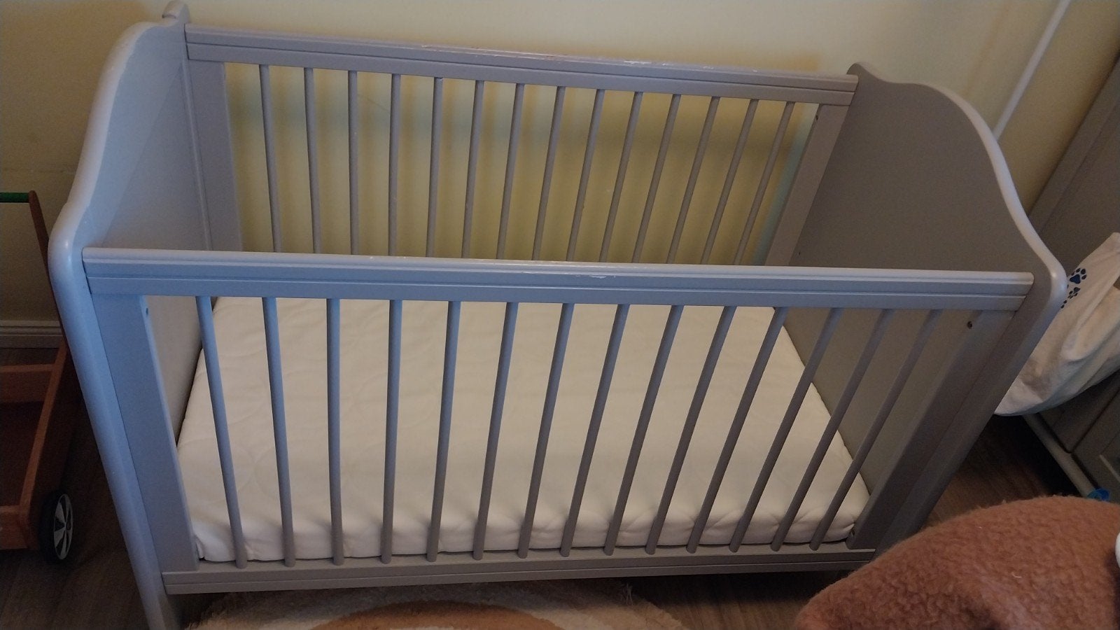 Stevig echt houten ledikant incl zgan ikea matras, Ophalen, Gebruikt, Ledikant