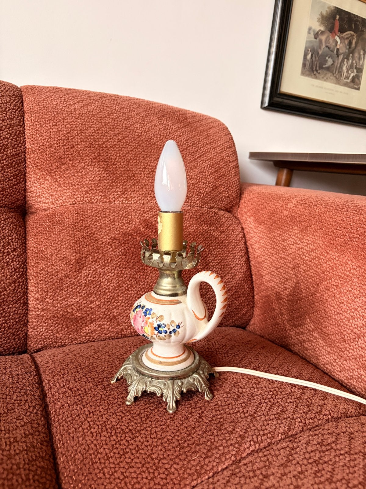 Vintage keramische tafellamp - zonder kap, Antiek en Kunst, Ophalen of Verzenden