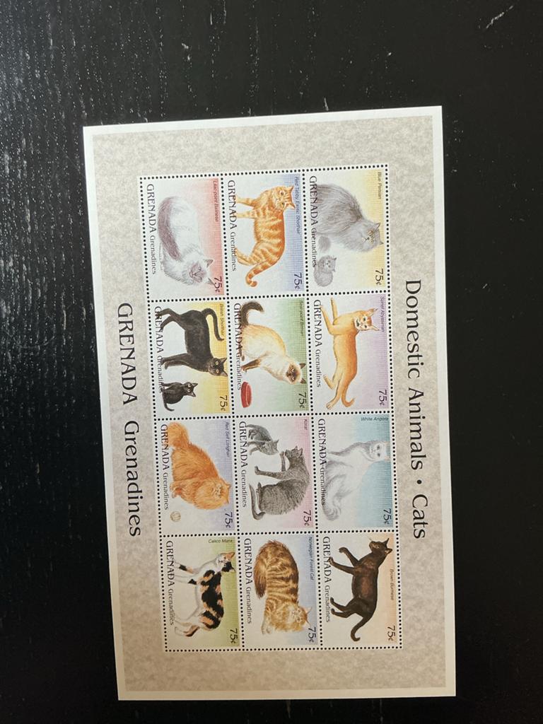 Grenada Grenadines Postzegels - Huisdieren Katten, Postzegels en Munten, Postzegels | Thematische zegels, Postfris, Ophalen of Verzenden