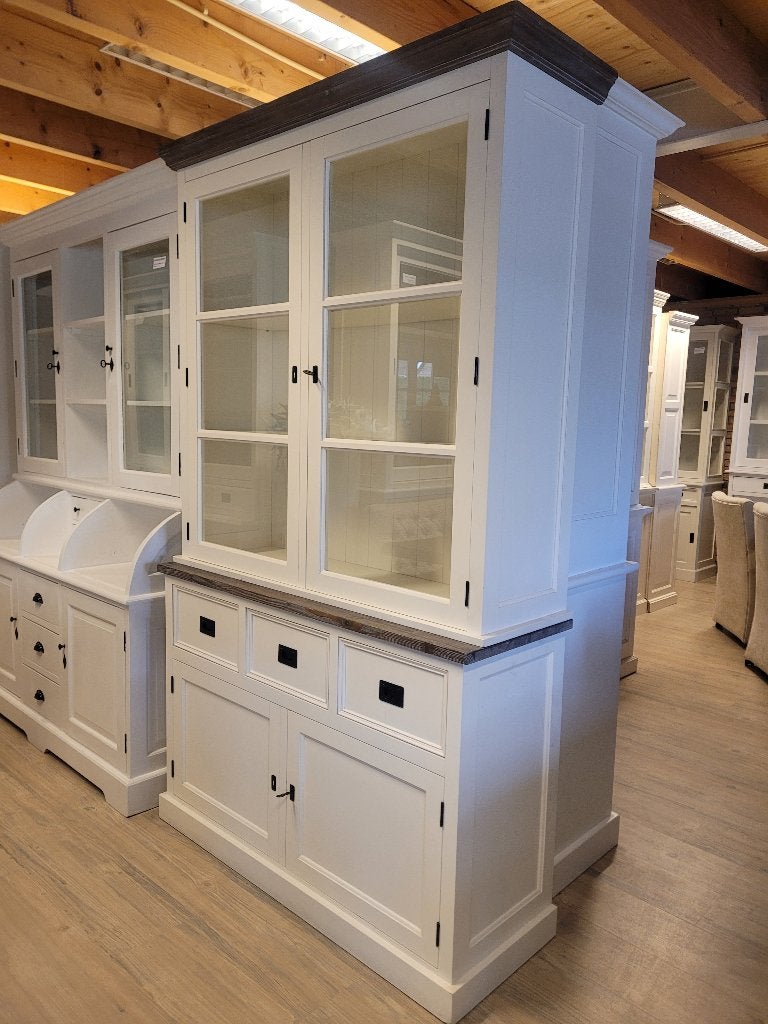 *ACTIE* Mooie Landelijke Witte Buffetkast/ Winkelkast (2631B, Gebruikt, 200 cm of meer, Landelijke Buffetkast Winkelkast kleur wit gratis bezorging
