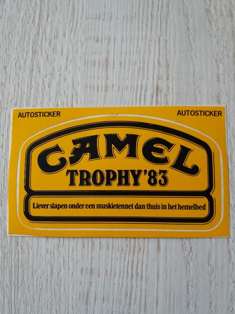 sticker CAMEL TROPHY'83, Ophalen of Verzenden, Zo goed als nieuw, Sport