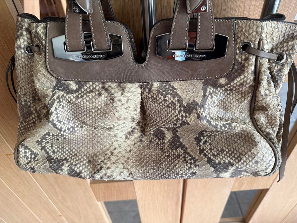 Handtas Francesco Biasia design slangenleer 40 bij 24 zgan, Ophalen of Verzenden, Zo goed als nieuw, Handtas