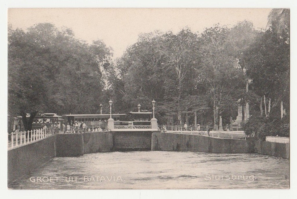 Ned. Indië.  Batavia.  Stoomtram op de Sluisbrug.  1907., Verzenden, Voor 1920, Ongelopen, Zuid-Holland