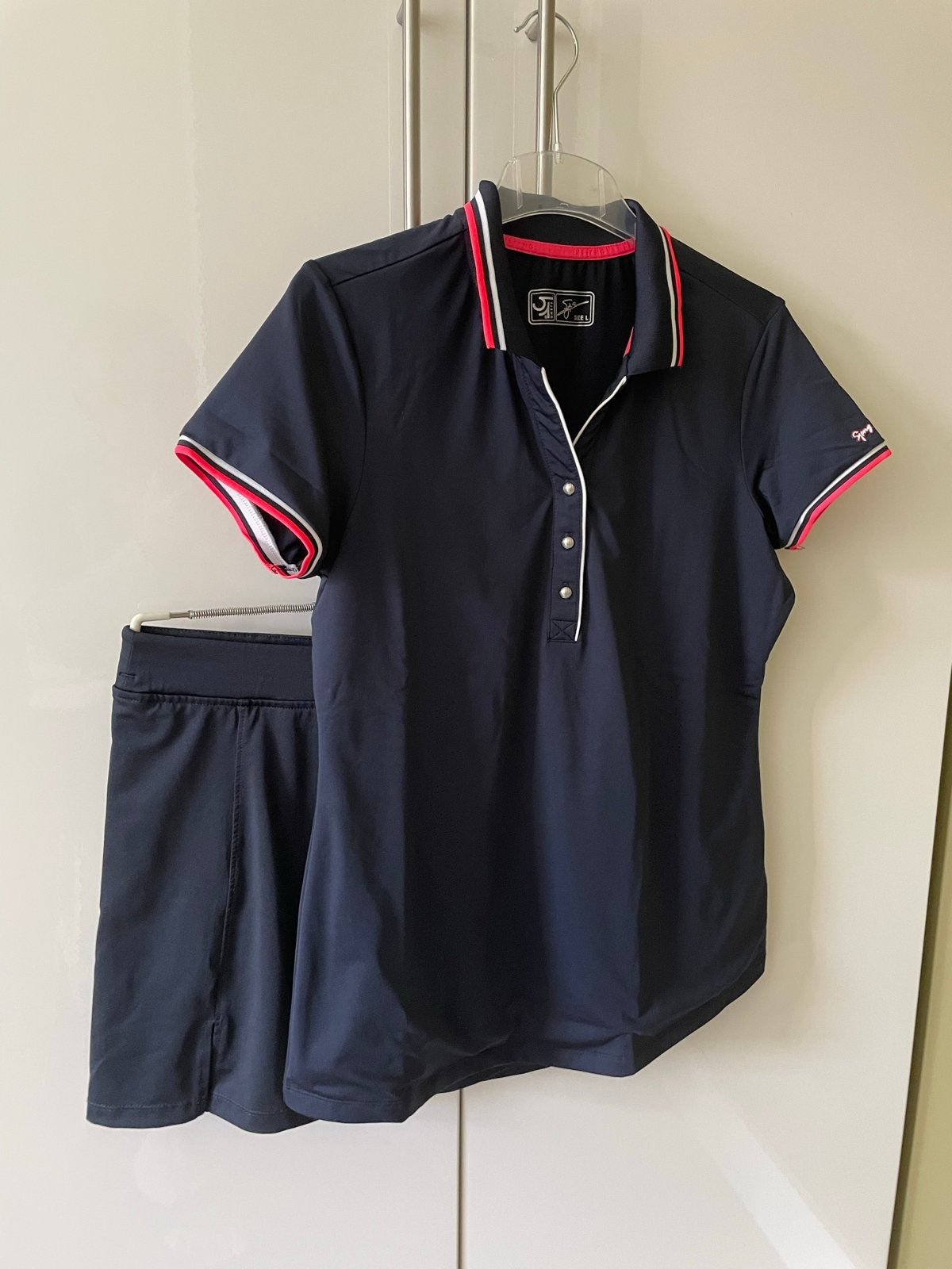SJENG sportset: polo en rokje, maat L, Blauw, Ophalen of Verzenden, Zo goed als nieuw, Maat 42/44 (L)