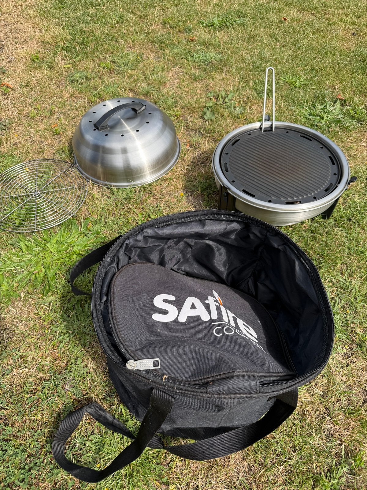Safire BBQ: Compacte RVS Barbecue voor Boot & Camping, Tuin en Terras, Barbecue-accessoires, Zo goed als nieuw, Ophalen