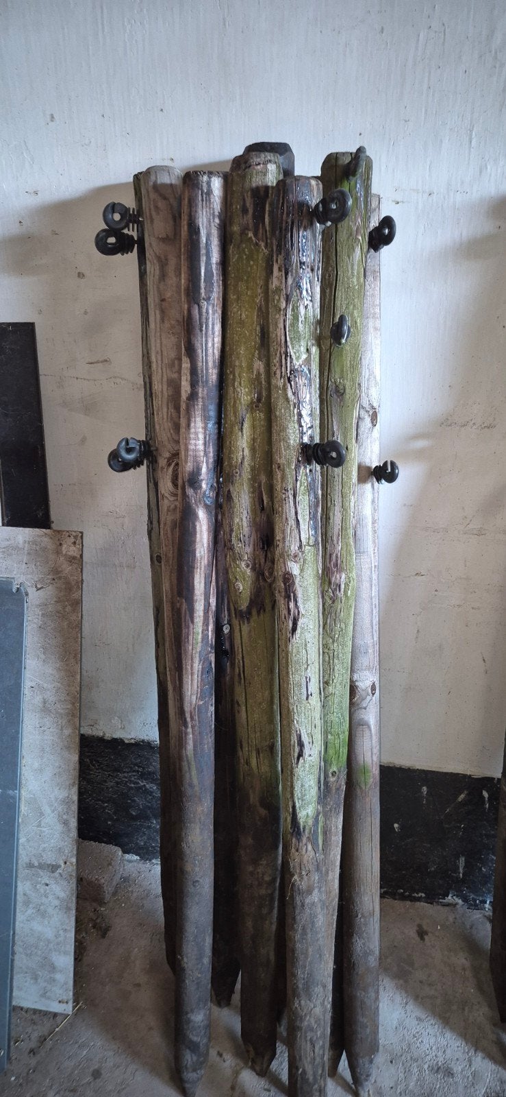 Houten palen voor afrastering of tuinprojecten, Tuin en Terras, Palen, Balken en Planken, Ophalen, Gebruikt, 180 tot 250 cm, Palen