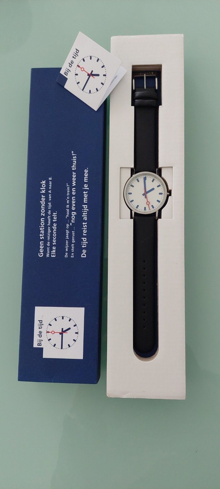 Uniek Mondaine ProRail Horloge - Nieuw in doos, Overige merken, Overige materialen, Leer, Polshorloge