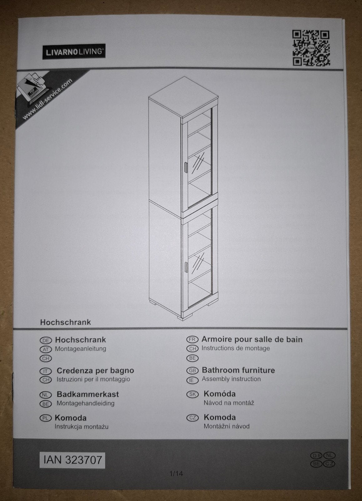 Nieuwe badkamerkast in doos - Livarno Living, Ophalen, (Half)hoge kast, Minder dan 50 cm, Nieuw
