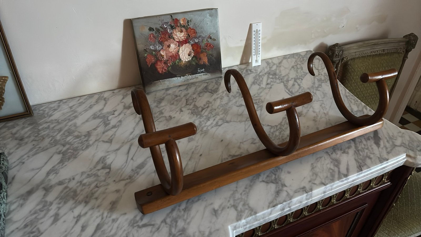 Thonet stijl kapstok van gebogen hout, Ophalen