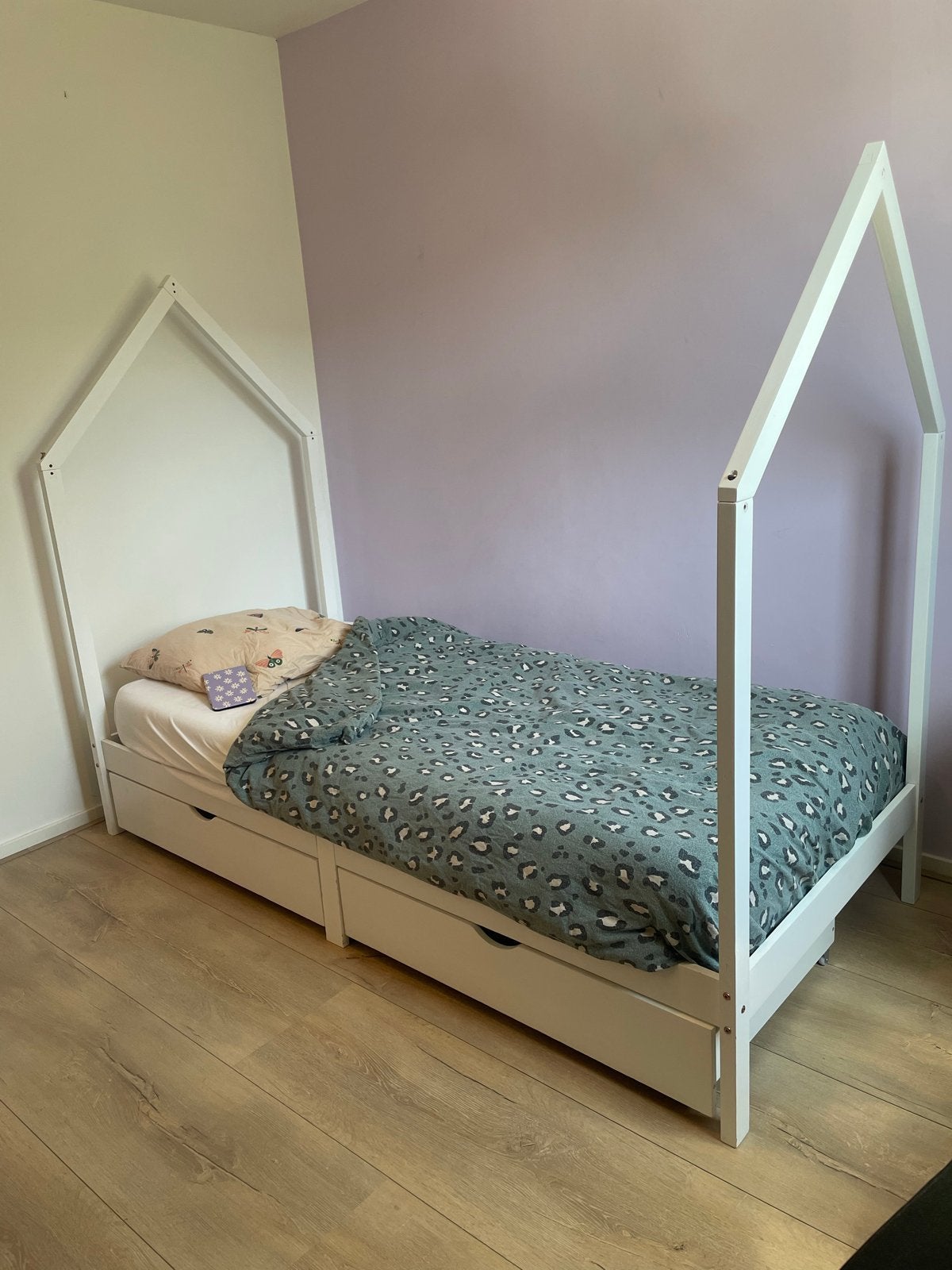 Bedhuisje voor matras 200x90 met twee lades - Gebruikt, Ophalen, Gebruikt, 90 cm, Eenpersoons