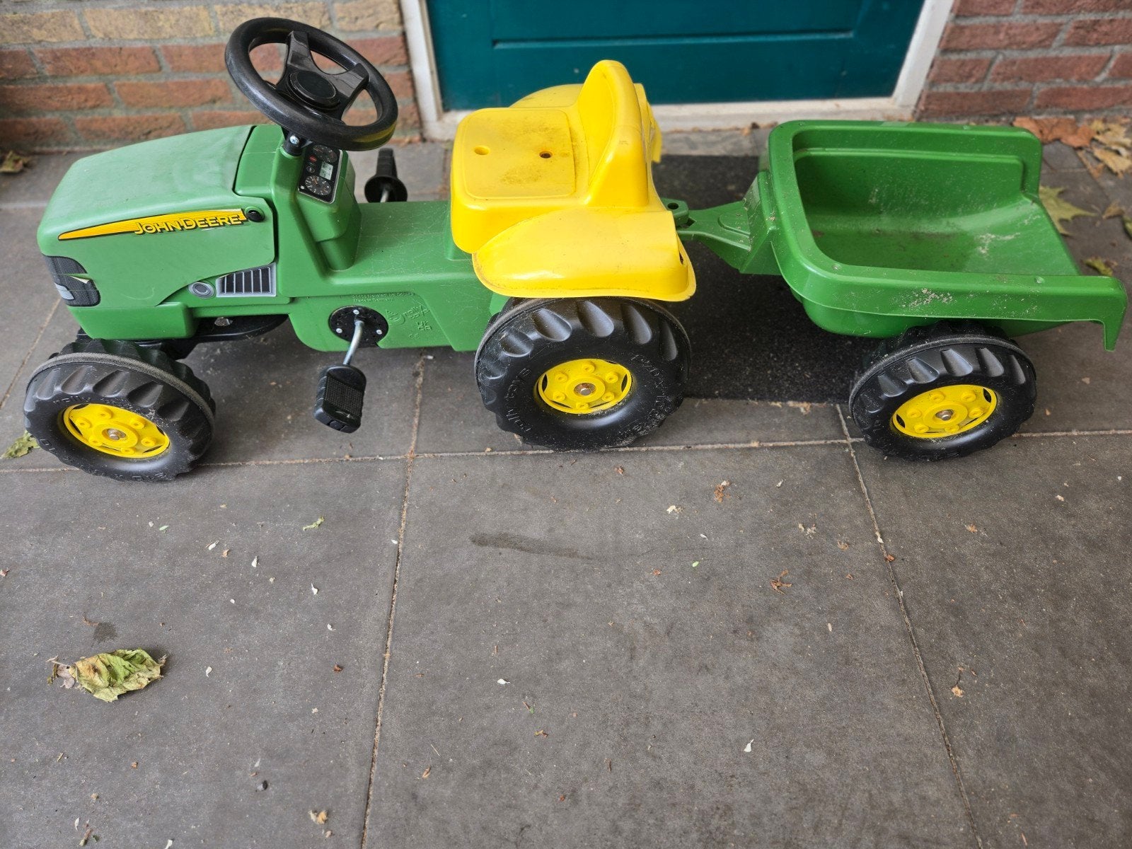 Traptrekker met aanhanger - John Deere RollyKid groen, Ophalen of Verzenden, Overige merken