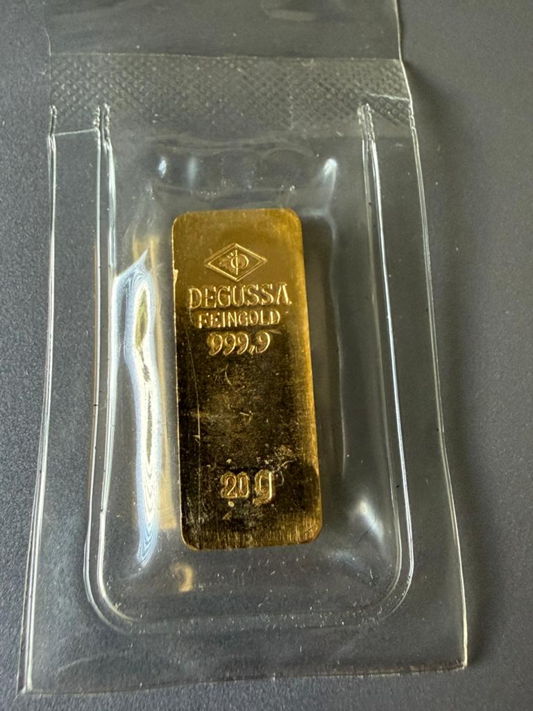 20 gram goudbaar Degussa, Ophalen of Verzenden, Goud