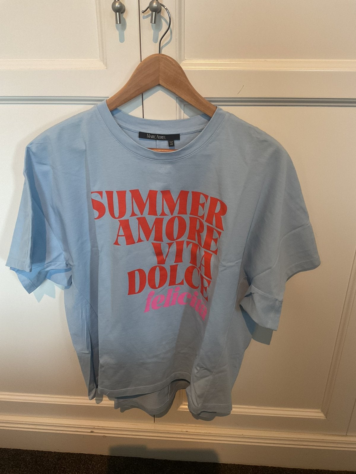 Marc Aurel lichtblauw shirt maat 40, Maat 38/40 (M), Blauw, Ophalen of Verzenden, Zo goed als nieuw