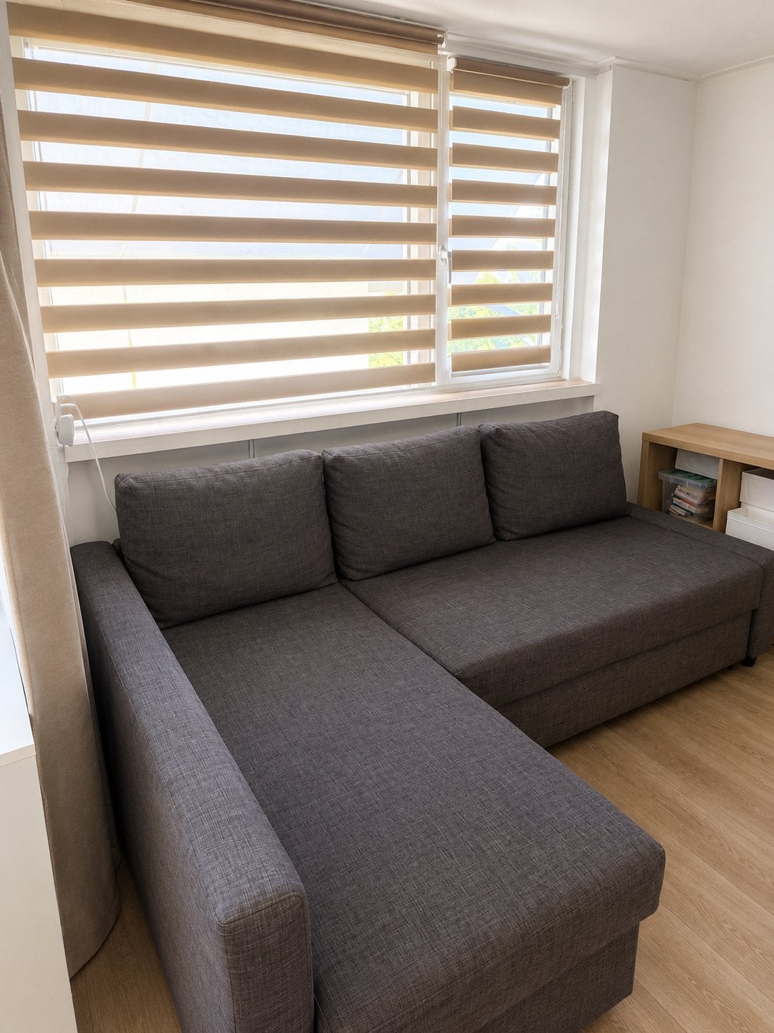 Ikea Friheren hoekbank met slaapfunctie en opbergruimte, Ophalen, Gebruikt, 100 tot 125 cm, Hoekbank