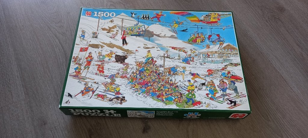 Jan van Haasteren legpuzzel Wintersport 1500 stukjes, Ophalen, 500 t/m 1500 stukjes, Gebruikt, Legpuzzel