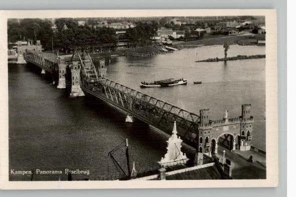 Kampen Panorama IJsselbrug st 1951, Verzenden, 1940 tot 1960, Gelopen, Overijssel
