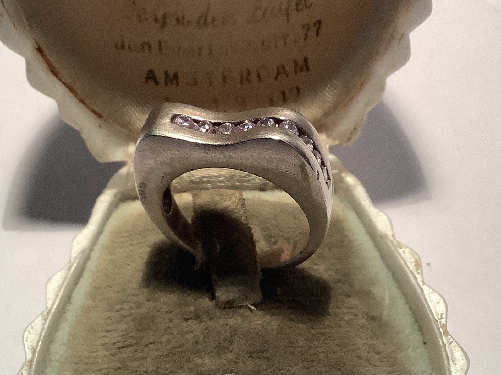 PRACHTIGE 925 ZILVEREN RING MET WITTE EDELSTENEN, Verzenden, Zilver, Ring, Met edelsteen