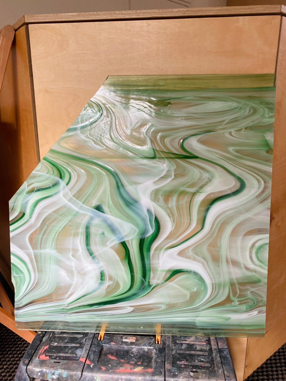 Glasplaat Tiffany Glas in Lood, Hobby en Vrije tijd, Ophalen of Verzenden, Gebruikt