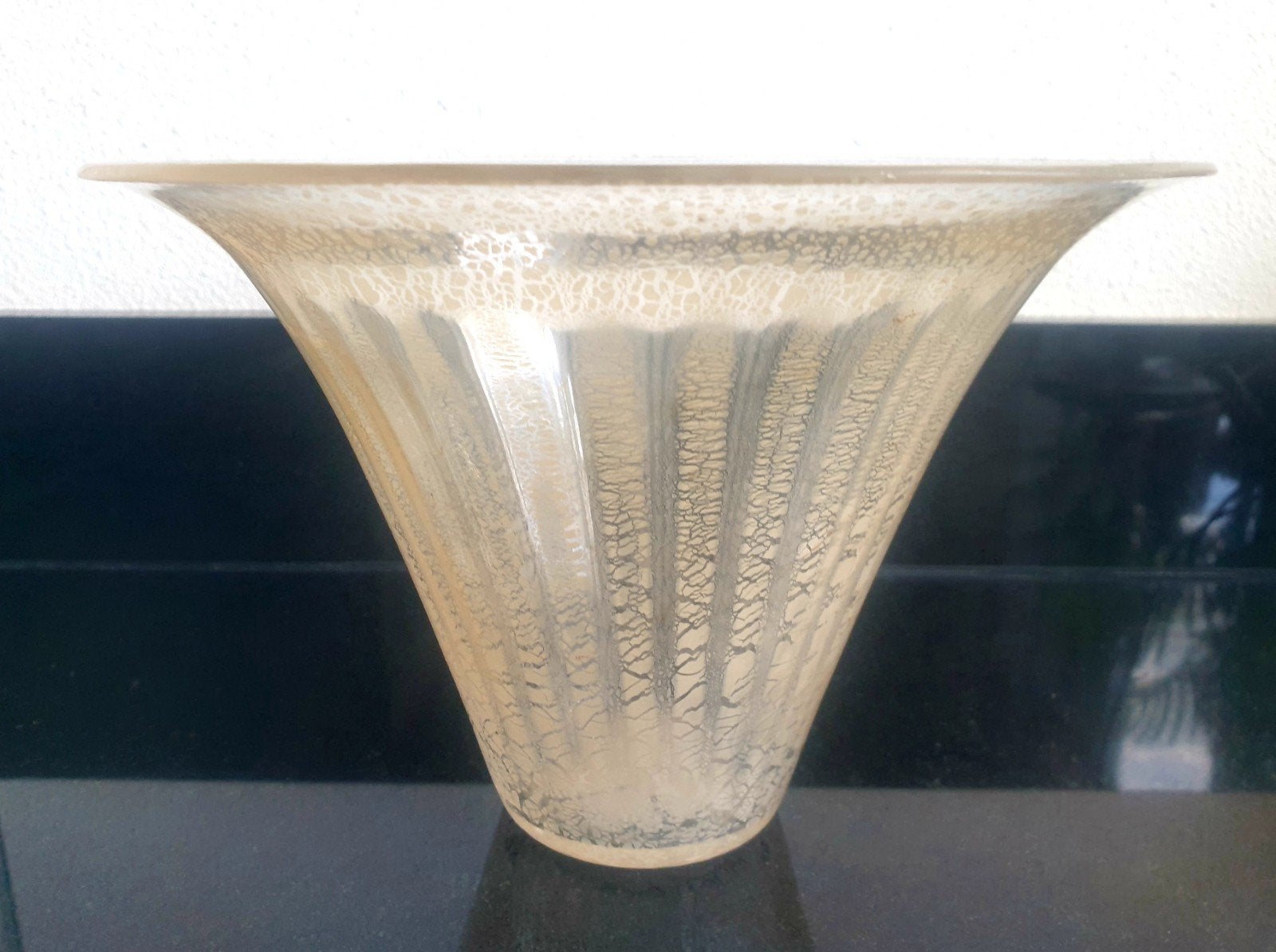 A.D.Copier Craquelé-Sonoor vaas Amber, Antiek en Kunst, Antiek | Glas en Kristal, Ophalen of Verzenden