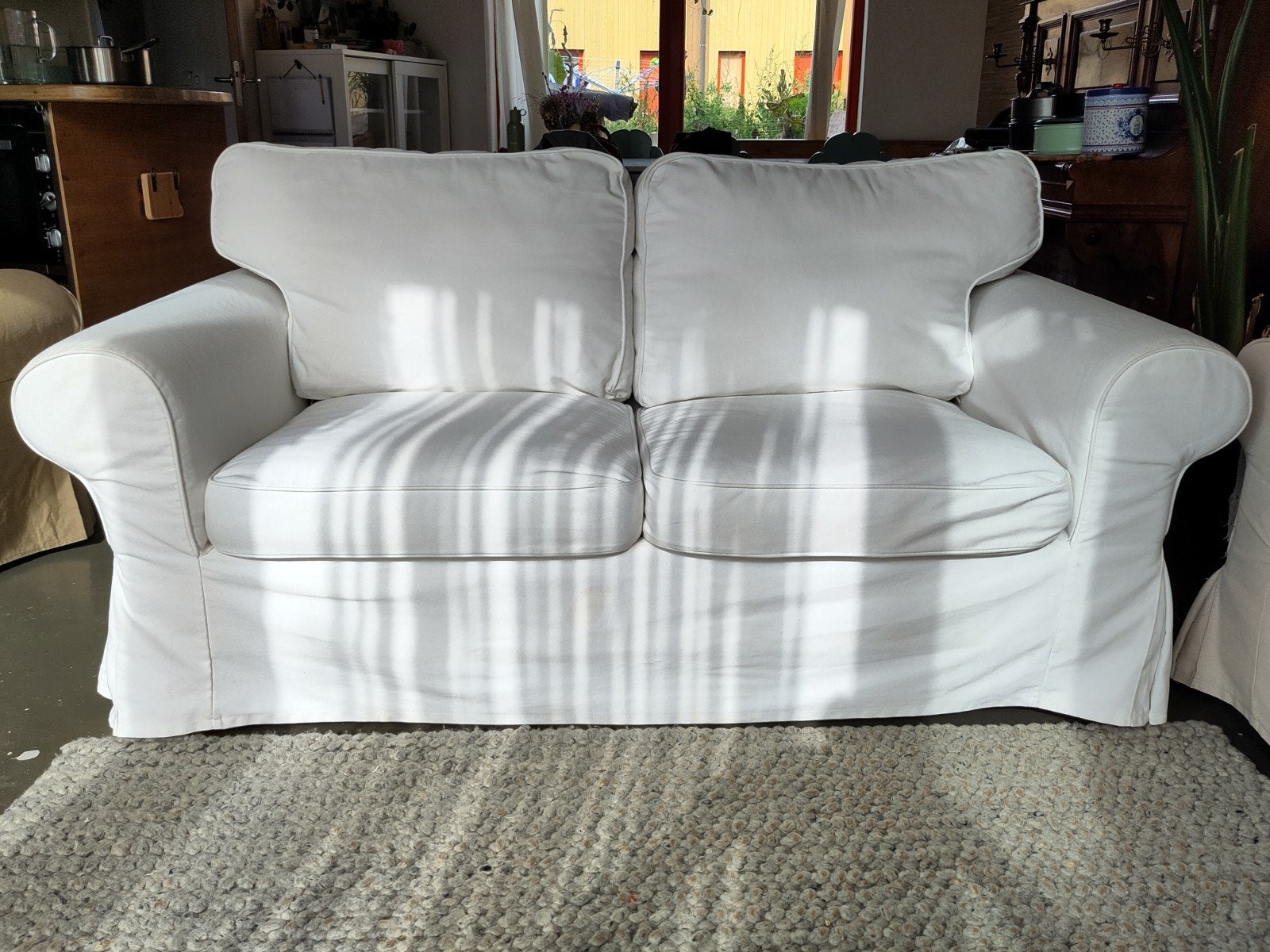 IKEA Ektorp bank tweezits wit, 150 tot 200 cm, Tweepersoons, 75 tot 100 cm, Ophalen of Verzenden