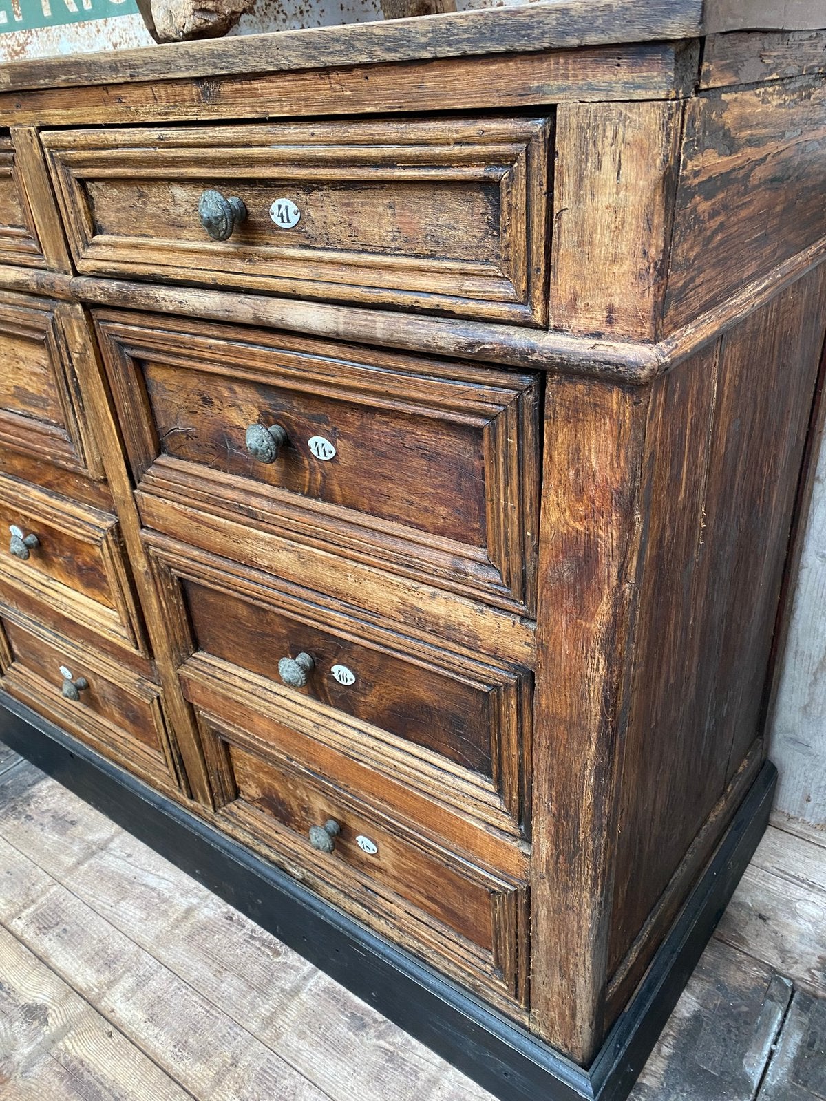 Stoere landelijke ladekast kast met nummers, Ophalen, Gebruikt, 100 tot 150 cm, 5 laden of meer
