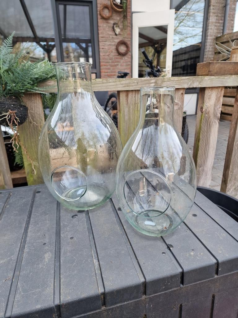 2 grote open terrarium stolp glas, Ophalen