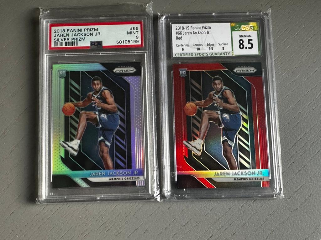 Jarren Jackson Jr 2x panini prizm psa, Verzamelen, Ophalen of Verzenden, Zo goed als nieuw, Buitenlandse clubs, Overige typen