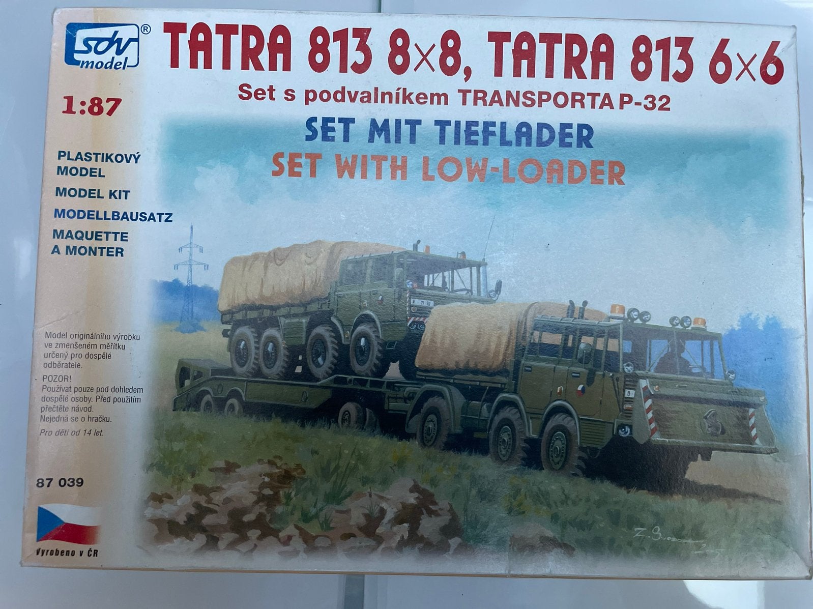 1/87 Tatra 813 8x8 met dieplader - Schaal 1:87, Ophalen of Verzenden, Nieuw, Overige merken